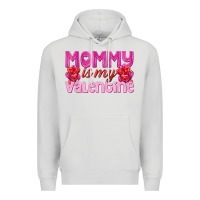 Dove Grey mommy is valentine Premium Hoodie - texasbilliewilder