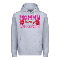 Heather Grey mommy is valentine Premium Hoodie - texasbilliewilder