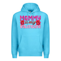 Ocean Blue mommy is valentine Premium Hoodie - texasbilliewilder