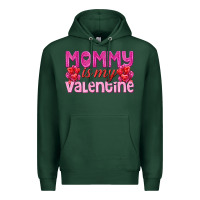 Sports Green mommy is valentine Premium Hoodie - texasbilliewilder