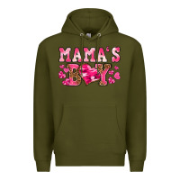 Army Green valentines day mamas boy Premium Hoodie - texasbilliewilder