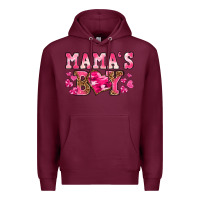 Burgundy valentines day mamas boy Premium Hoodie - texasbilliewilder