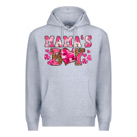 Heather Grey valentines day mamas boy Premium Hoodie - texasbilliewilder