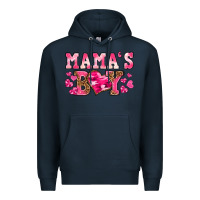 Navy valentines day mamas boy Premium Hoodie - texasbilliewilder