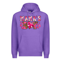 Purple valentines day mamas boy Premium Hoodie - texasbilliewilder