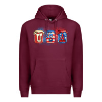 Burgundy usa mason jars Premium Hoodie - Zillion Design Studio