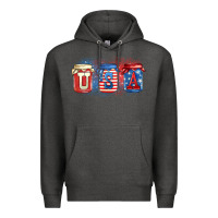 Charcoal Heather usa mason jars Premium Hoodie - Zillion Design Studio