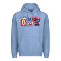 Colony Blue usa mason jars Premium Hoodie - Zillion Design Studio