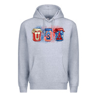 Heather Grey usa mason jars Premium Hoodie - Zillion Design Studio
