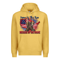Antique Gold home of the free because of the brave Premium Hoodie - Zillion Design Studio