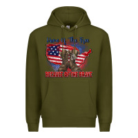 Army Green home of the free because of the brave Premium Hoodie - Zillion Design Studio