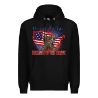 Black home of the free because of the brave Premium Hoodie - Zillion Design Studio