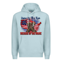 Blue Mist home of the free because of the brave Premium Hoodie - Zillion Design Studio
