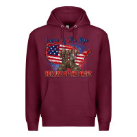 Burgundy home of the free because of the brave Premium Hoodie - Zillion Design Studio