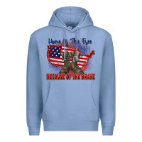 Colony Blue home of the free because of the brave Premium Hoodie - Zillion Design Studio