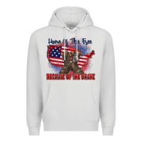 Dove Grey home of the free because of the brave Premium Hoodie - Zillion Design Studio