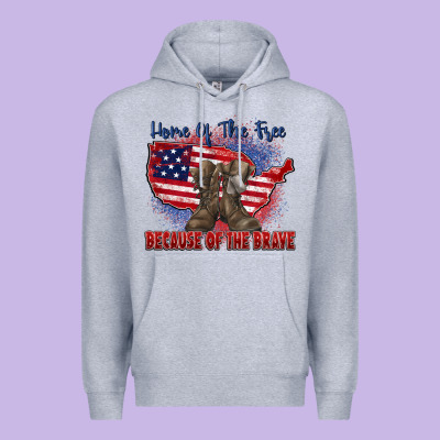 Home Of The Free Because Of The Brave Premium Hoodie Designed By Zillion Design Studio