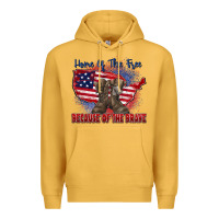 Mustard home of the free because of the brave Premium Hoodie - Zillion Design Studio