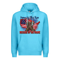 Ocean Blue home of the free because of the brave Premium Hoodie - Zillion Design Studio