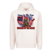 Pale Pink home of the free because of the brave Premium Hoodie - Zillion Design Studio