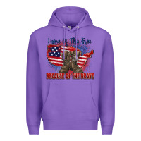 Purple home of the free because of the brave Premium Hoodie - Zillion Design Studio