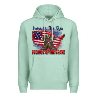 Seafoam home of the free because of the brave Premium Hoodie - Zillion Design Studio