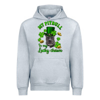 Heather Grey St. Patrick's Day My Pitbull Is My Lucky Charm With Hat Urban Hoodie - RanaPortraitStore