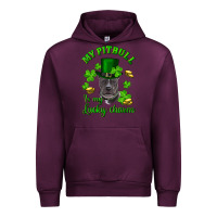 Mauve Wine St. Patrick's Day My Pitbull Is My Lucky Charm With Hat Urban Hoodie - RanaPortraitStore