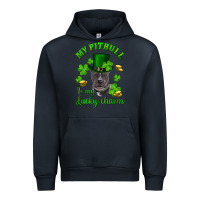 Navy St. Patrick's Day My Pitbull Is My Lucky Charm With Hat Urban Hoodie - RanaPortraitStore