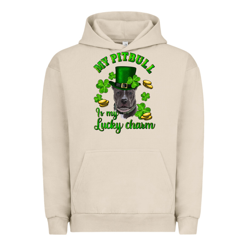 St. Patrick's Day My Pitbull Is My Lucky Charm With Hat Urban Hoodie by RanaPortraitStore | Teevron