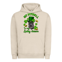 Pigment French Oak St. Patrick's Day My Pitbull Is My Lucky Charm With Hat Urban Hoodie - RanaPortraitStore