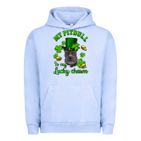 Pigment Grape Ice St. Patrick's Day My Pitbull Is My Lucky Charm With Hat Urban Hoodie - RanaPortraitStore