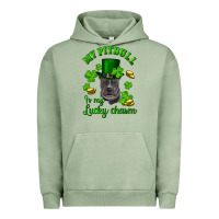 Pigment Oil Green St. Patrick's Day My Pitbull Is My Lucky Charm With Hat Urban Hoodie - RanaPortraitStore