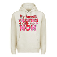 Oatmeal Heather my favorite valentine call me mom Premium Hoodie - texasbilliewilder