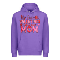 Purple my favorite valentine call me mom Premium Hoodie - texasbilliewilder