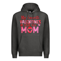 Charcoal Heather my favorite valentine call me mom Premium Hoodie - texasbilliewilder