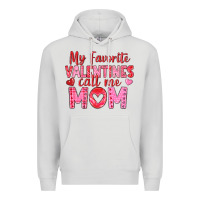 Dove Grey my favorite valentine call me mom Premium Hoodie - texasbilliewilder