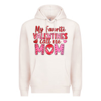 Pale Pink my favorite valentine call me mom Premium Hoodie - texasbilliewilder