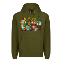 Army Green spanish teacher coffee cups Premium Hoodie - AdoDesignShop