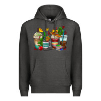 Charcoal Heather spanish teacher coffee cups Premium Hoodie - AdoDesignShop