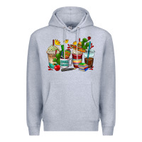 Heather Grey spanish teacher coffee cups Premium Hoodie - AdoDesignShop
