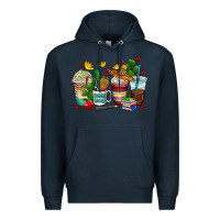Navy spanish teacher coffee cups Premium Hoodie - AdoDesignShop