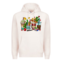 Pale Pink spanish teacher coffee cups Premium Hoodie - AdoDesignShop