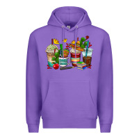 Purple spanish teacher coffee cups Premium Hoodie - AdoDesignShop