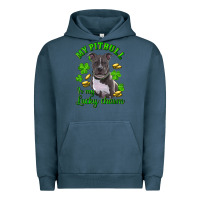 Pigment Midnight Navy St. Patrick's Day My Pitbull Is My Lucky Charm Urban Hoodie - RanaPortraitStore