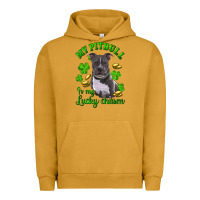 Pigment Peanut Butter St. Patrick's Day My Pitbull Is My Lucky Charm Urban Hoodie - RanaPortraitStore