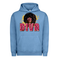 Pigment Pebble Blue diva Urban Hoodie - Zillion Design Studio