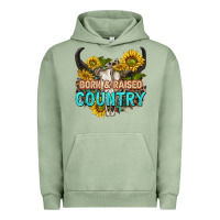 Pigment Oil Green born and raised country tbw Urban Hoodie - texasbilliewilder
