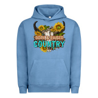 Pigment Pebble Blue born and raised country tbw Urban Hoodie - texasbilliewilder