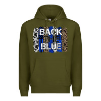 Army Green back the blue brushstroke Premium Hoodie - Zillion Design Studio